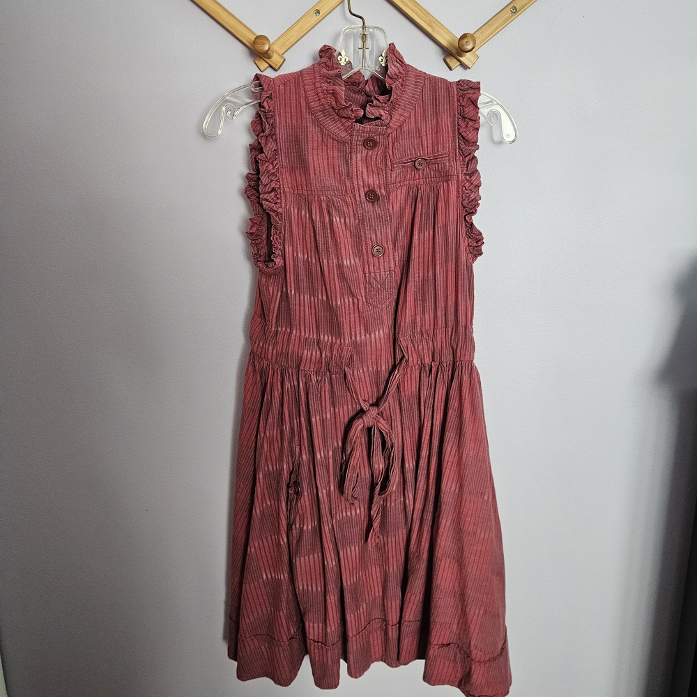 Marc By Marc Jacobs Burgundy Ruffle Midi Dress